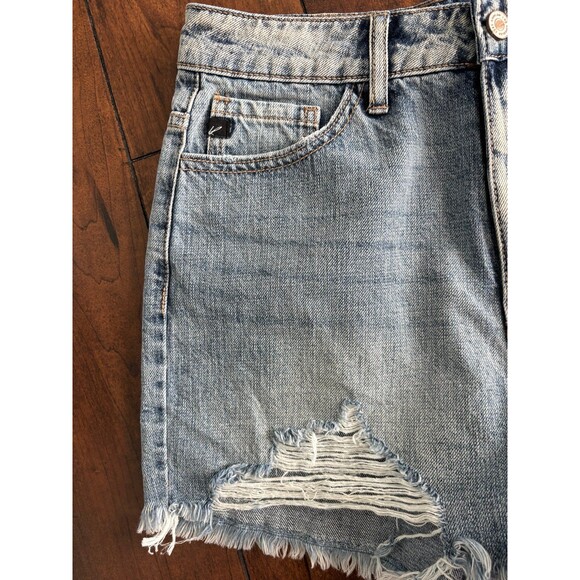 KanCan Women’s Denim High Waisted Destructed Jean Shorts Size Small - Picture 2 of 10